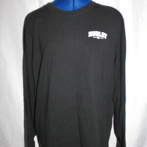 Hurley Men's Long Sleeve Classic Crew Neck Logo Tee Black Size XL
